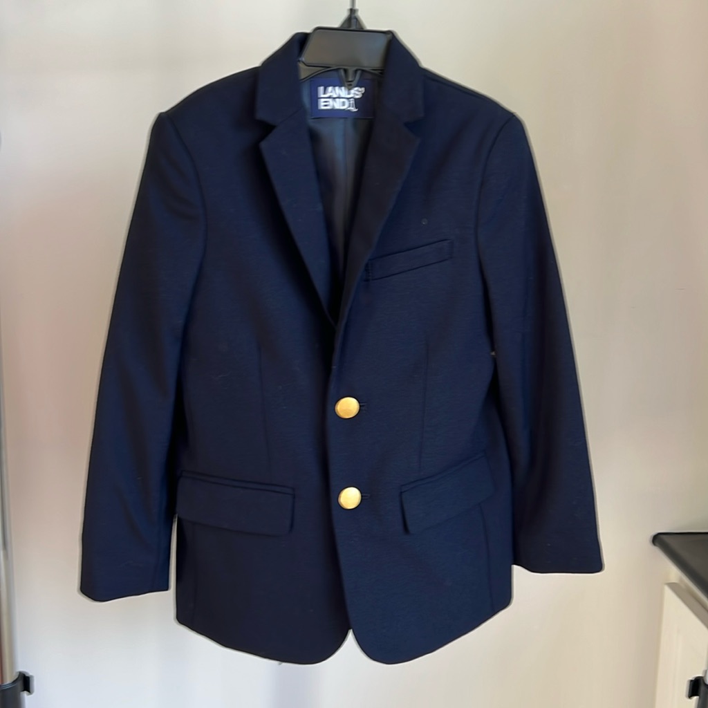 Lands’ End School Uniform Boys Hopsack Blazer Size 7